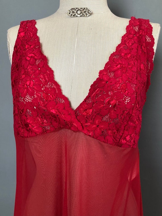 Babydoll Lingerie, 90s Sheer Red Babydoll Dress, V