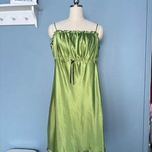 lime green satin slip dress Lime Slip Dress – VÉV COLLECTIONS main image 1