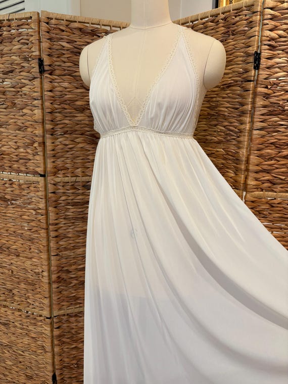 Vintage 70s Long Sheer Nightgown, Miss Elaine Ivo… - image 4