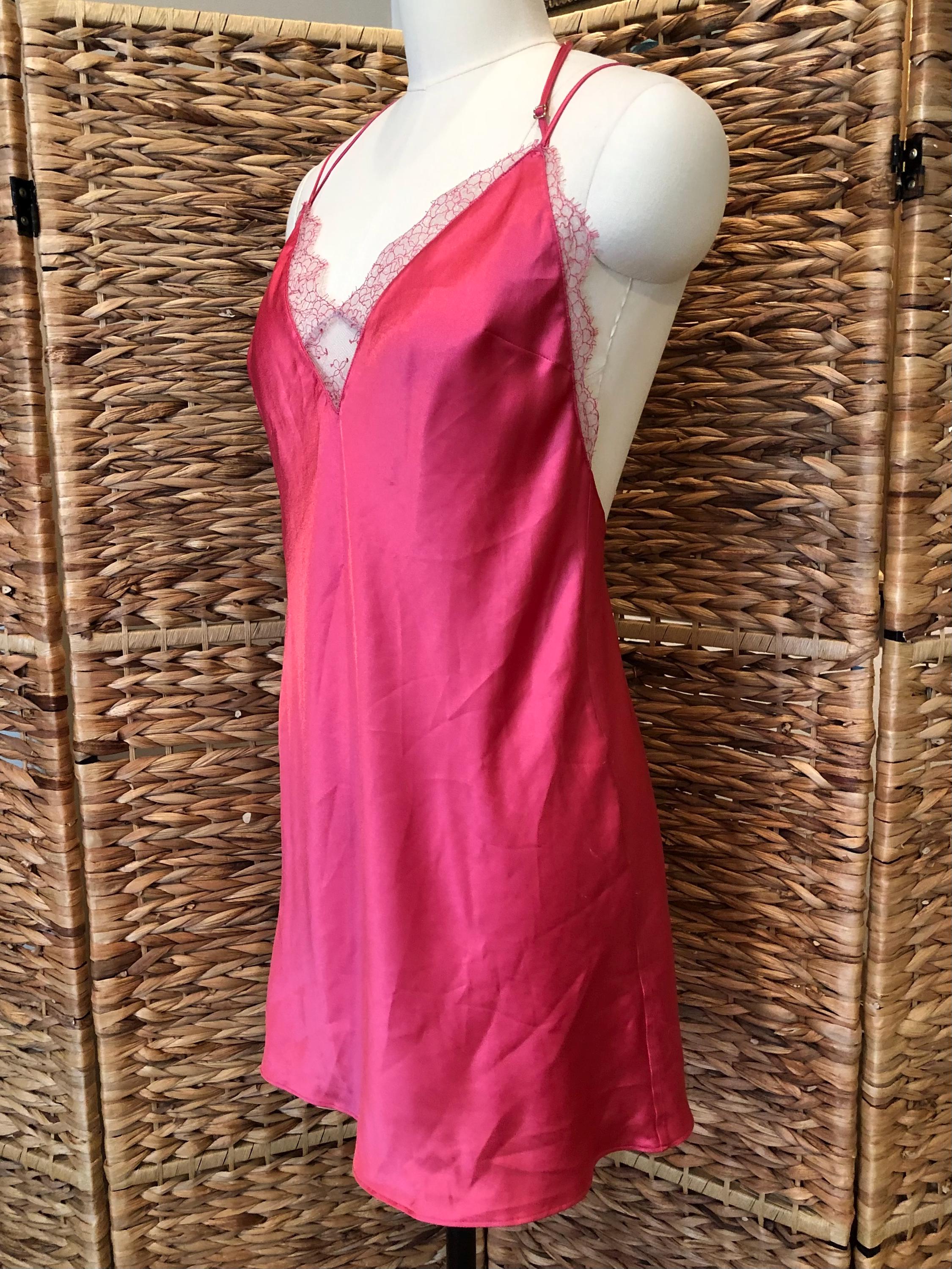Y2K Victoria's Secret Pink Satin Lace Slip Dress (38" Bust) - Etsy