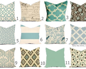 Pillow Covers Orange Tangerine Blue Aqua Turquoise Natural Etsy