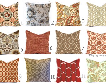 photo Blue And Rust Outdoor Pillows rust outdoor pillow etsy