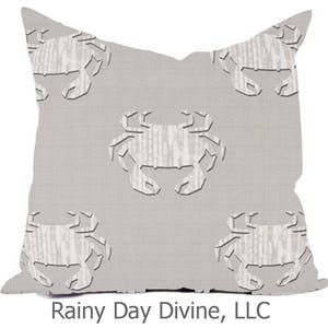 Outdoor Pillows or Indoor Custom Cover Gray Sand Tan Beige White Contemporary Modern Geometric Coastal 18x18, 16x16 image 2