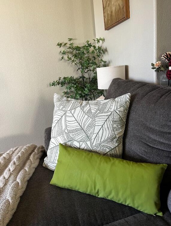 Pillow Cover Lumbar Lime Green Light Pear Chartreuse 12x24 inches, Outdoor and Indoor