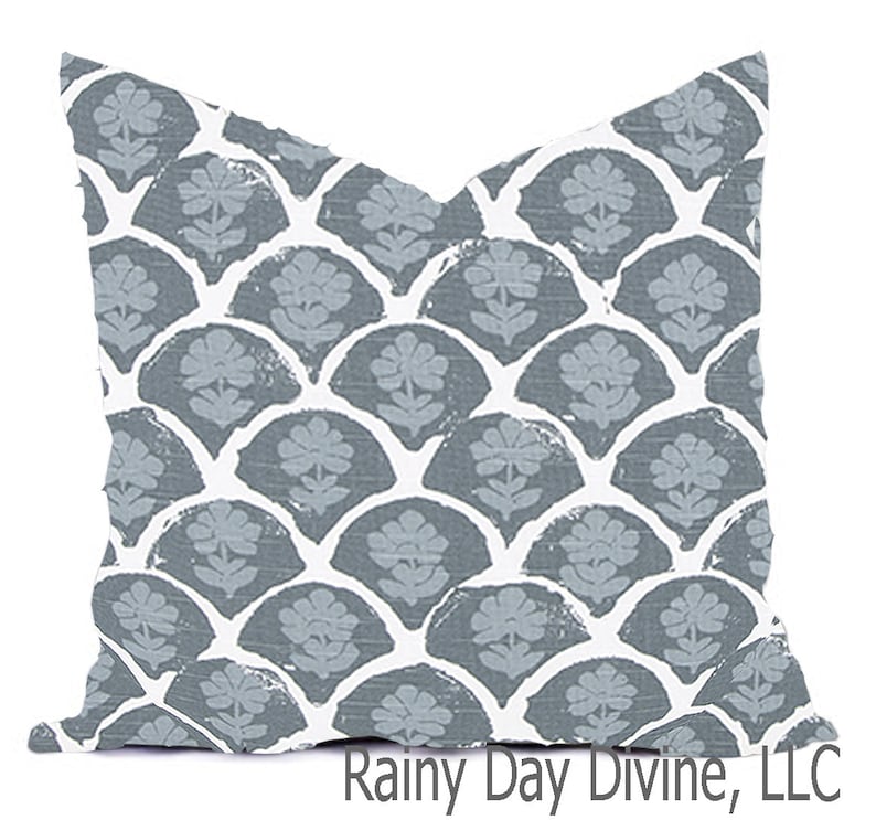 Custom Pillow Covers Dusty Ice Blue Cornflower Coconut Tan Etsy