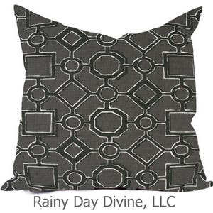 Outdoor Pillows or Indoor Custom Cover Black Gray Taupe Green Kiwi Lime White Contemporary Modern Geometric Coastal 18x18, 16x16 image 8