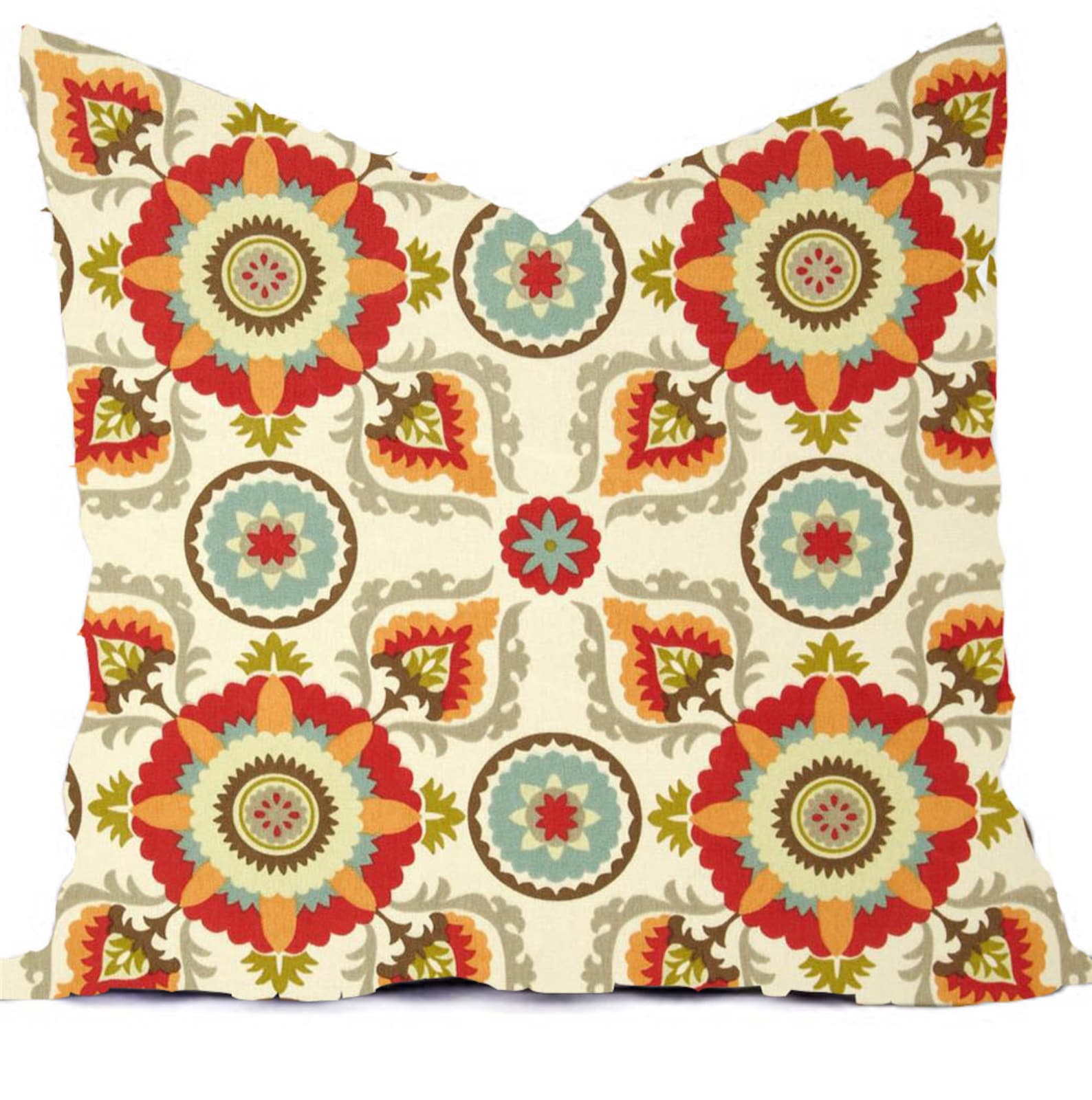 Outdoor Pillows or Indoor Cover Custom Orange Gold Turquoise Etsy