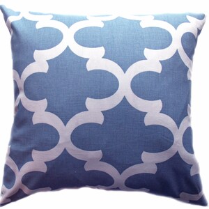 Pillows Cover Custom Blue Powder Baby Ice White All sizes 18x18, 16x16 Throw Accent Toss Modern QuatrefoilPrint image 5