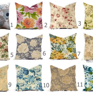 Pillow Pillows Covers - Rose Floral Shabby Chic Multiple Colors Blue Gray - All sizes 16x16  18x18  Throw Toss Accent Pillow Home Coastal