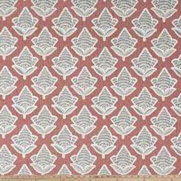 Premier Prints Makoto Scarlet Fabric by the yard gray ice blue terracotta rust coral cranberry red geometric lattice print