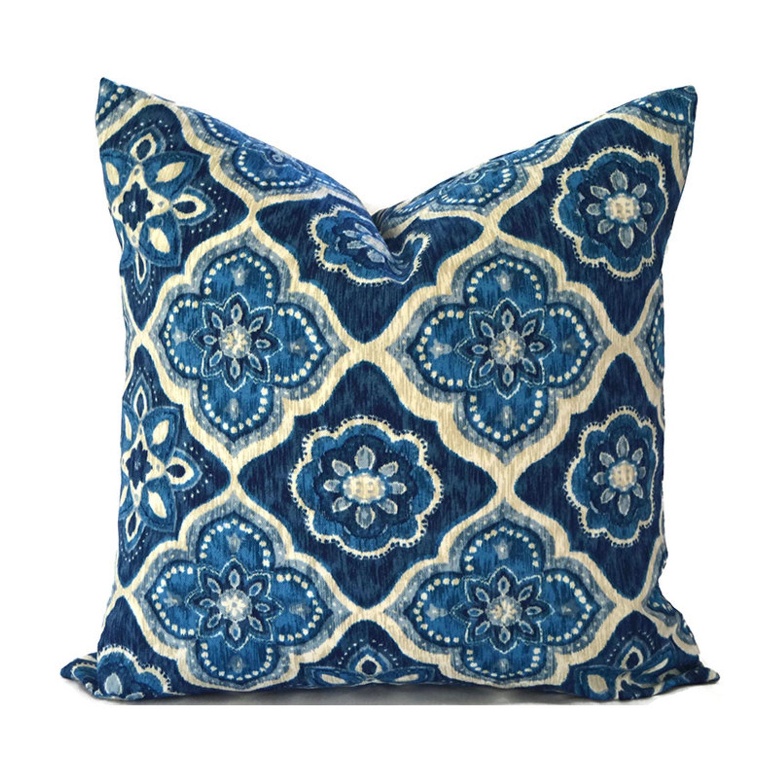 Custom Outdoor Indoor Pillow Cover Sham Tan Khaki Sand Navy Etsy