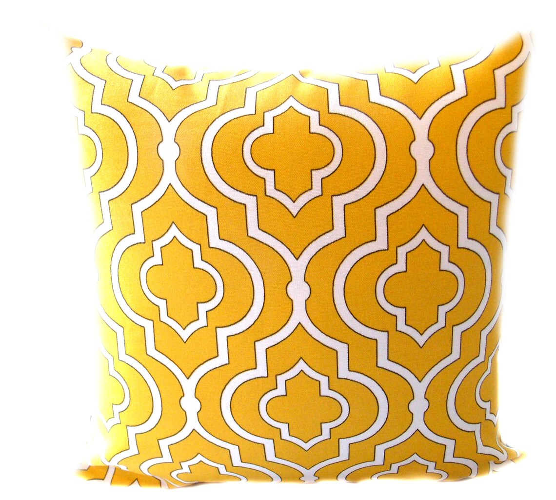 Outdoor Pillows or Indoor Custom Cover Yellow Grey Gray Etsy