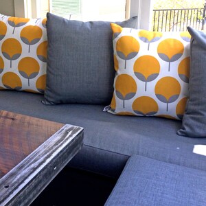 Outdoor Pillow Covers or Indoor Custom Citrus Yellow Mustard White All sizes 16x16 18x18 Sham Toss Throw Accent Modern Geo Ikat Patio image 2