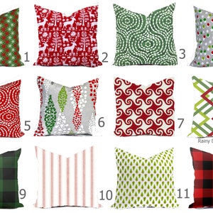 Custom Pillow Covers - Holiday Christmas Red Green White Pine multiple sizes 18 x 18, 16x16, 20x20