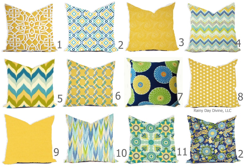 Outdoor Pillows or Indoor Custom Cover Sizes Include 16x16 Etsy