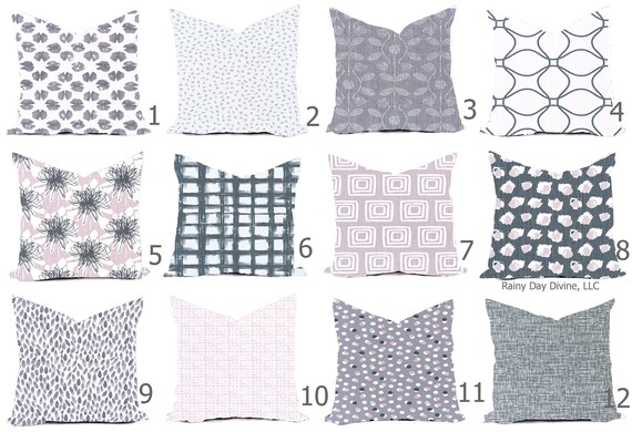 Pillows Custom Cover - Frost Wine Lavendar Purple Gray Charcoal  Accent Throw 16x16, 18x18 Modern