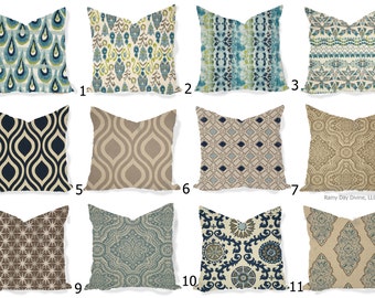 Indigo Ikat Kissenbezug - Marineblaues Dekokissen, Baumwollakzent