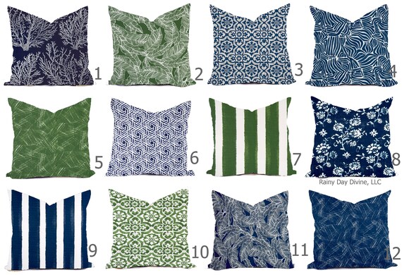 Kelly green top outdoor pillows