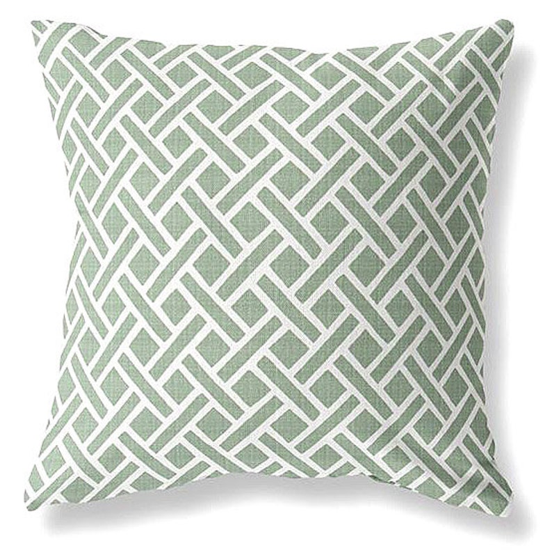 Outdoor Pillows or Indoor Custom Cover Green Sage Palm Designer Modern multiple sizes 18 x 18, 16x16, 20x20 image 4