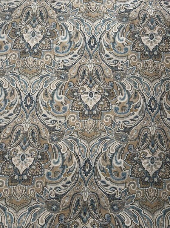 Fabric By the Yard Front First Back Second Monarch Royal Yellow Blue Brown Olive Teal print