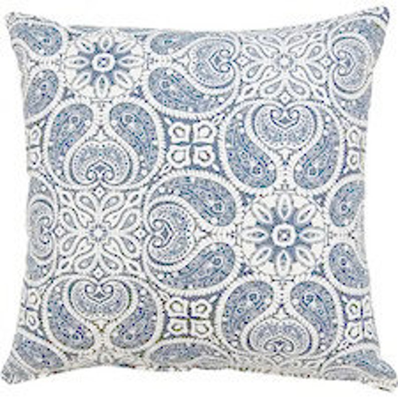 Custom Pillow Covers Dusty Ice Blue Cornflower Slate Ivory Etsy