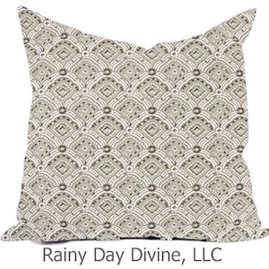 Outdoor Pillows or Indoor Custom Cover Gray Sand Tan Beige White Contemporary Modern Geometric Coastal 18x18, 16x16 image 5