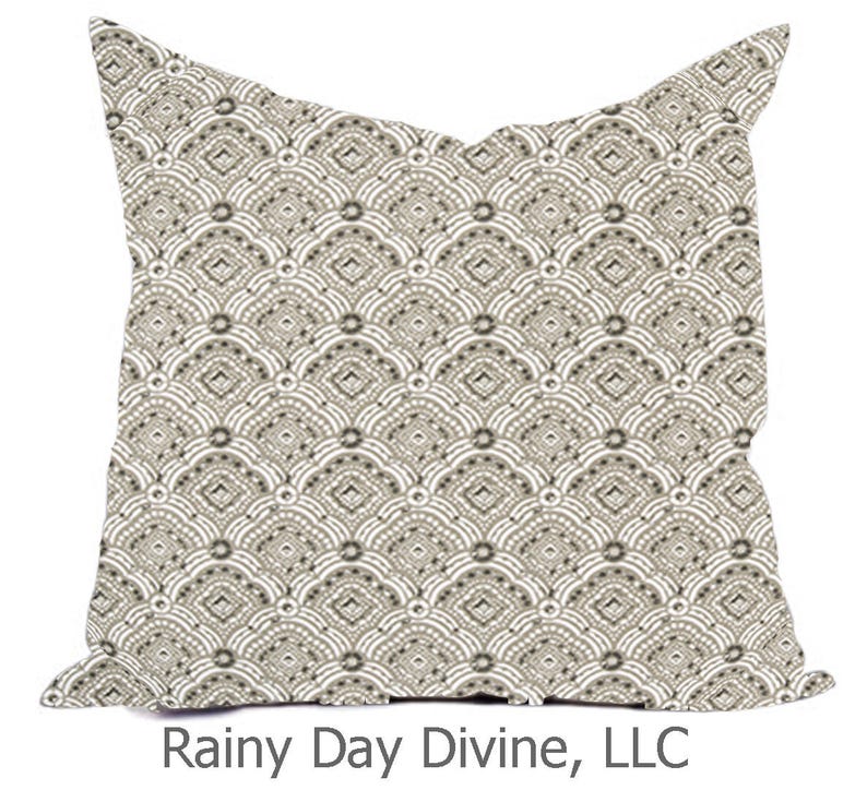 Outdoor Pillows or Indoor Custom Cover Gray Sand Tan Beige White Contemporary Modern Geometric Coastal 18x18, 16x16 image 5