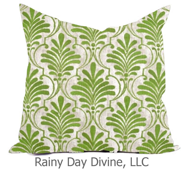 Outdoor Pillows or Indoor Custom Cover Black Gray Taupe Green Kiwi Lime White Contemporary Modern Geometric Coastal 18x18, 16x16 image 5