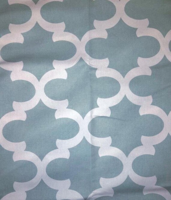 Fabric By the Yard Gray Blue Teal Slate Quatrefoil