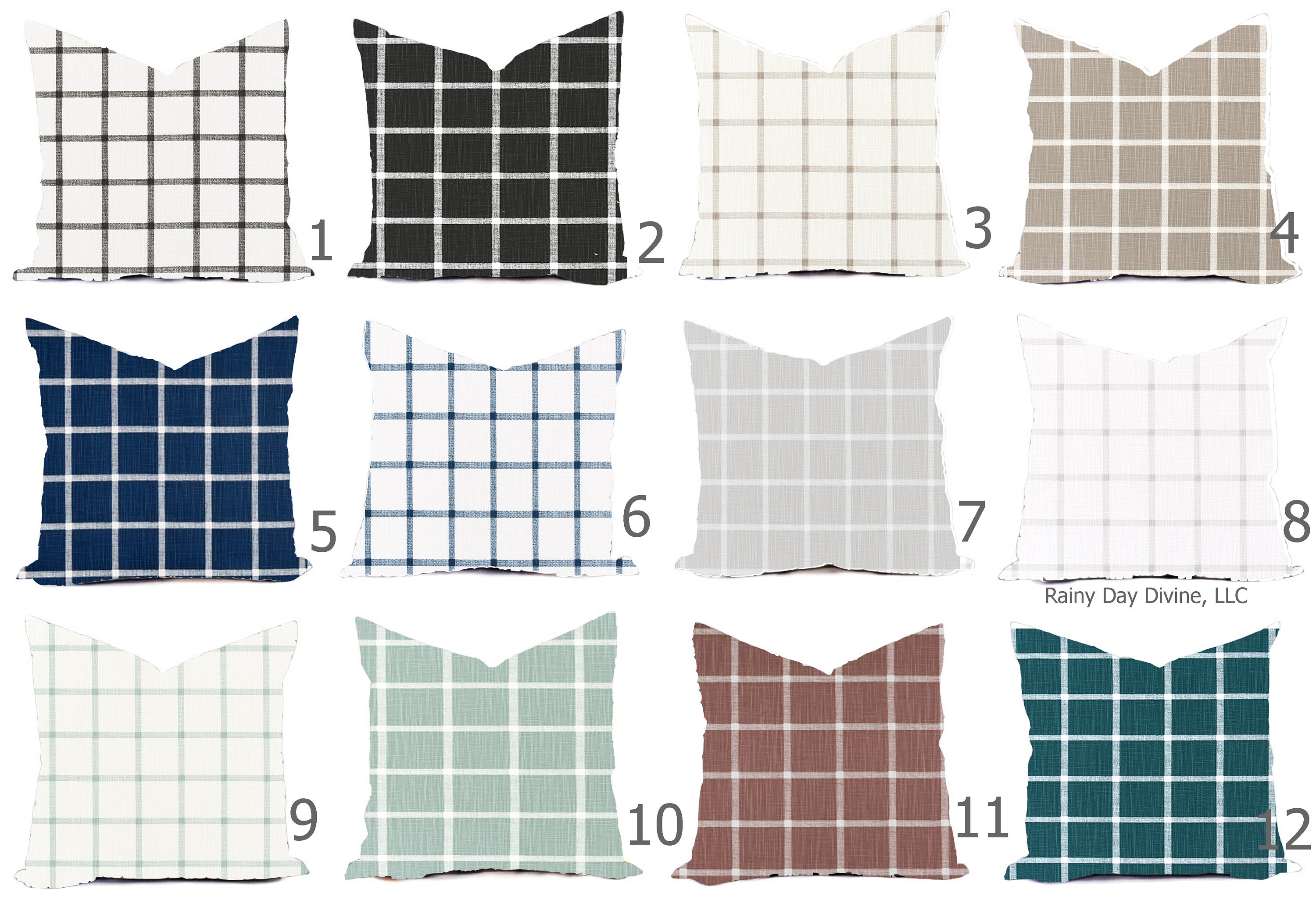 Handmade Blue Cushion Pillow Cover 16x16 Blue Plaid Cotton Fabric Handmade Blue Cushion Pillow Cover 16x16 Blue Plaid Cotton Fabric