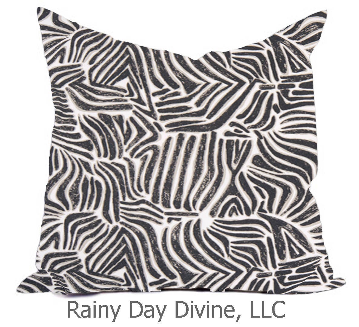 Outdoor Pillows or Indoor Custom Cover Black Gray Taupe White
