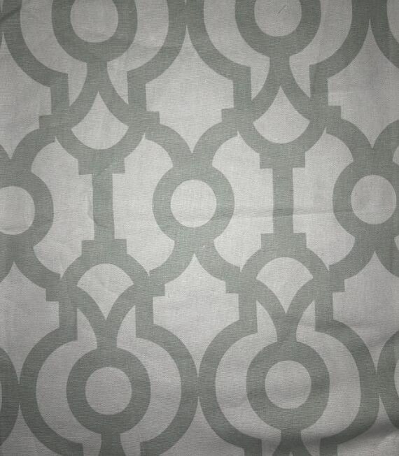 Fabric By the Yard Blue Teal Aqua Slate White Ivory Geometric Print