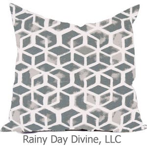 Outdoor Pillows or Indoor Custom Cover Gray Sand Tan Beige White Contemporary Modern Geometric Coastal 18x18, 16x16 image 10