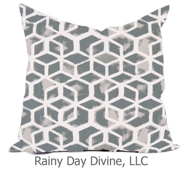 Outdoor Pillows or Indoor Custom Cover Gray Sand Tan Beige White Contemporary Modern Geometric Coastal 18x18, 16x16 image 10