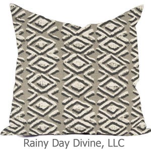 Outdoor Pillows or Indoor Custom Cover Gray Sand Tan Beige White Contemporary Modern Geometric Coastal 18x18, 16x16 image 6