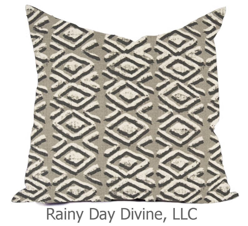 Outdoor Pillows or Indoor Custom Cover Gray Sand Tan Beige White Contemporary Modern Geometric Coastal 18x18, 16x16 image 6