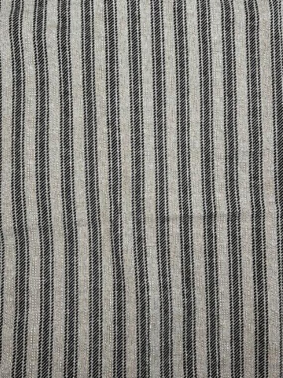 Fabric By the Yard Black Dark Grey Gray Stone Slate White Woven Stripe Print