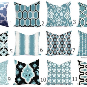 Pillows Cover Custom Blue Powder Baby Ice White All sizes 18x18, 16x16 Throw Accent Toss Modern QuatrefoilPrint image 1