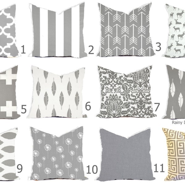 Blue Gray Pillow Etsy