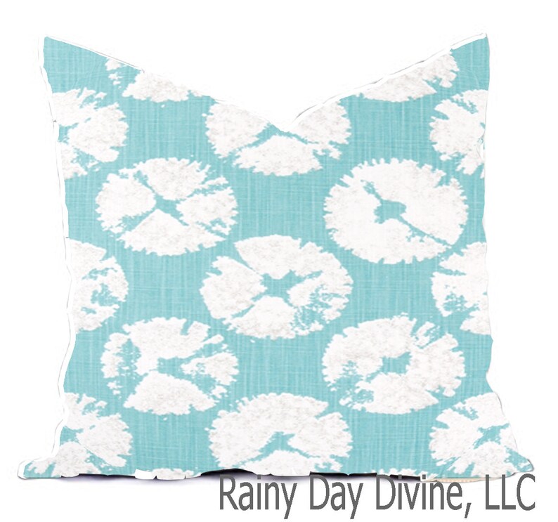 Pillow Covers Custom French Gray Aqua Turquoise Coastal Etsy