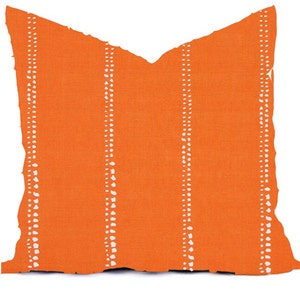 Pillow Pillows Outdoor or Indoor Custom Cover Navy Blue Tangerine Orange White Modern Geo Nautical Coastal 16x16, 18x18 image 5