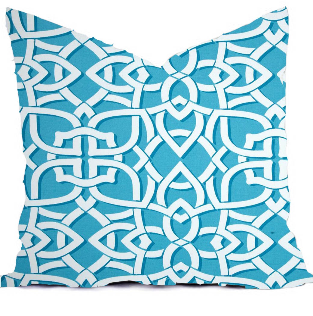 Outdoor Pillows or Indoor Custom Covers - Auqa Blue Grey Gray Turquoise ...