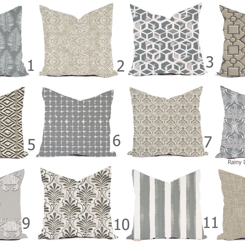 Grey Outdoor Pillow - Etsy