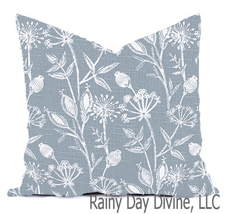 Custom Pillow Covers Dusty Ice Blue Cornflower Coconut Tan Etsy