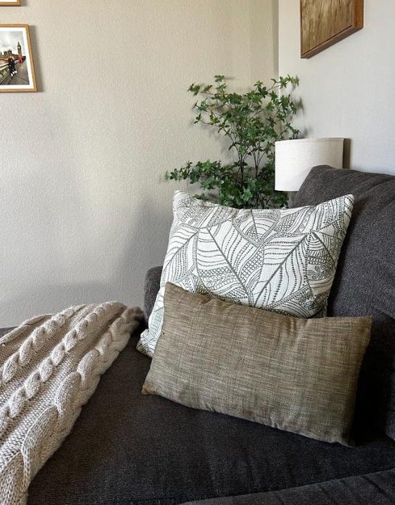 Pillow Cover Lumbar Dark Beige Brown Mocha Wood Coffee Walnut, 12x20 inches, Outdoor and Indoor