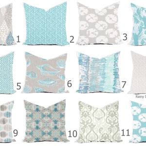 Aqua Throw Pillow Etsy