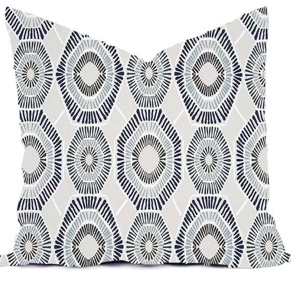 Pillow Covers Vintage Indigo Blue Light Blue World Market Traveler White Bird Tribal Modern 16x16 18x18 Throw Toss Accent Pillow Etsy