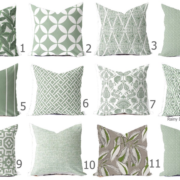 Green Outdoor Pillow Etsy