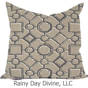 Outdoor Pillows or Indoor Custom Cover Gray Sand Tan Beige White Contemporary Modern Geometric Coastal 18x18, 16x16 image 8