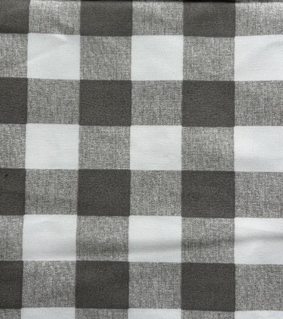 Fabric By the Yard Brown White Buffalo Plaid Print